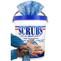 SCRUBS In-a-Bucket Citrus Premoistened wipers 6/72 Cs