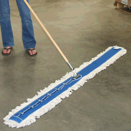 Dust Mop 72&quot;x 3-1/4&quot; Cotton includes head, handle, and